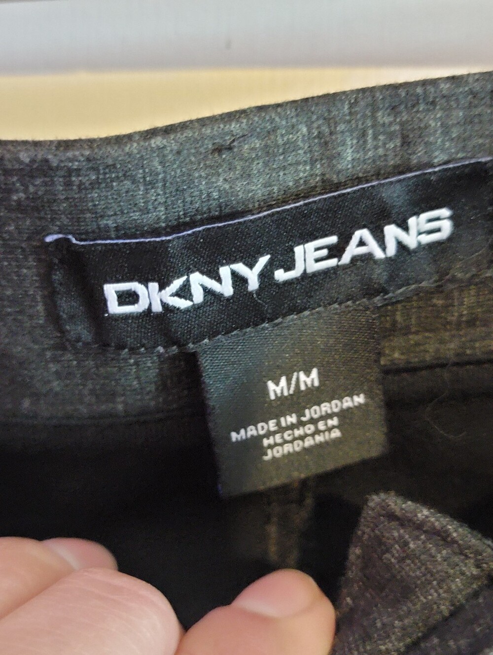 DKNY Jeans Dark Gray And Black Patterned Ankle Trousers - Picture 3 of 8